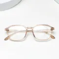 Lightweight TR90 optical eyeglass frame in transparent brown, anti-blue light design for daily use. - Light Brown