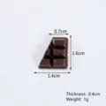 Mini simulated half chocolate model PVC DIY food play dessert accessory 1.4x1.6cm - Coffee