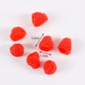 Artificial red raspberry fruit model, realistic plastic fake berry for food play and decor. - Small Raspberry / 2.2cm / Red