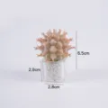 Piccola pianta grassa succulenta artificiale in vaso plastica decorazione scrivania - Cactus a palla arancione-giallo floccato in vaso