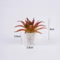 Mini pianta succulenta artificiale in vaso, piccola pianta finta plastica vaso quadrato - Aloe rossa in vaso