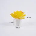 Mini pianta grassa artificiale in vaso trasparente decorazione da tavolo pianta finta in vaso - Graptopetalum giallo-arancio in vaso