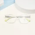 Clear frame anti blue light optical glasses retro square TR90 spectacle frame for daily wear - Clear White
