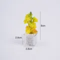 Mini pianta succulenta artificiale in vaso trasparente decorazione da scrivania finta 8cm - Edelweiss floccato in vaso
