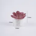 Mini pianta grassa artificiale in vaso plastica finta succulenta scrivania 5.5cm - Pianta a foglie di melo rosse in vaso