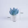 Pianta succulenta artificiale in vaso quadrato pianta finta in vaso mini decorazione - Rosa di neve blu floccata in vaso