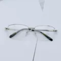 Men's business semi-rimless optical glasses frame metal large size prescription reading eyewear 3027 - Silver White