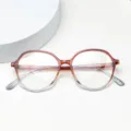 Detail view of lightweight TR90 optical glasses frame with stylish gradient brown finish. - Gradient Tea