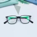 Classic black TR90 optical glasses frame for men and women, lightweight prescription daily wear. - Matte Black