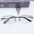 Montatura per occhiali quadrata affari uomo in titanio memoria ottica metallo 9945 comoda - Grigio