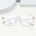 Classic oversized metal optical glasses frame for daily wear and prescription lenses. - Rose Gold