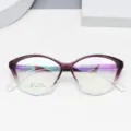 Lunettes anti-lumière bleue œil-de-chat tendance avec monture TR90 dégradée pour un look streetwear. - Violet Dégradé