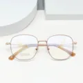 Vintage multi-sided large frame titanium alloy optical glasses retro daily wear style - Milk Coffee