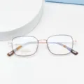 Wholesale new business retro square metal eyeglasses frame, ultra-light beta-titanium design. - Black Rose