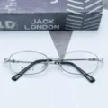 Business women's metal memory alloy full-frame optical glasses frame with clear lenses. - Silver / Plain