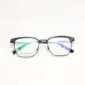 Classic browline glasses frame for men and women, lightweight prescription eyewear optical. - Black Black