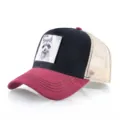 Men's Raccoon Embroidered Trucker Hat Mesh Baseball Cap Street Fashion Animal Cap New - Adjustable / Black Burgundy Ombre