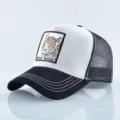 Casquette de baseball trucker élégante avec patch brodé léopard et dos en filet respirant. - Casquette Maille Broderie Léopard (DH-LB-WE)