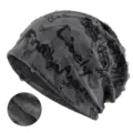 Bonnet slouchy doublé en polaire automne hiver pour homme femme chapeau chaud casual - Taille unique / Doublé de polaire-382-Gris foncé