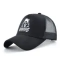 Casquette trucker retro imprimee style rue americaine, casquette de baseball en mesh. - Taille unique / A104-BK+BK