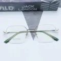 Montatura per occhiali retrò poligonale semi-montatura in titanio, ottica anti-luce blu. - Oro Lucido
