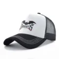 Casquette de camionneur classique noir et blanc avec imprimé chauve-souris gothique. - Impression Chauve-souris Noir Blanc
