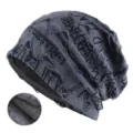Bonnet slouchy doublé en polaire thermique pour hommes et femmes automne hiver extérieur décontracté. - Taille unique / Doublé de polaire-382-Bleu