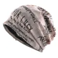 Bonnet slouchy unisexe décontracté avec détails usés et imprimé lettrage cool pour le sport. - E382-Rose