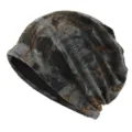 Bonnet slouchy style wasteland pour hommes et femmes, bonnet streetwear vieilli pour le sport. - Taille unique / A154-Noir et orange