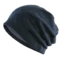 Bonnet slouchy tricoté ajouré bleu foncé, bonnet fin respirant style décontracté printemps été. - Bleu marine