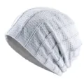 Femme bonnet slouchy en maille printemps ete respirant leger bonnet tricot retro casual - Taille unique / Gris