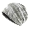 Bonnet slouchy style wasteland américain vieilli avec imprimé tendance et design décontracté. - Taille unique / A154-Blanc-gris