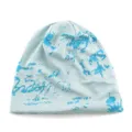 Bonnet slouchy chimio léger unisexe, chapeau de sommeil d'été respirant avec imprimé abstrait bleu. - Bleu clair