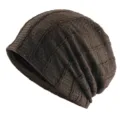 Bonnet slouchy en maille ajourée pour femme, respirant fin printemps été style rétro - Taille unique / Marron