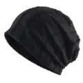 Bonnet slouchy en filet japonais pour femme, respirant, fin, printemps été, noir uni casual. - Taille unique / Noir