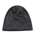 Bonnet slouchy noir pour homme et femme, bonnet de chimio respirant et fin pour le printemps. - Noir