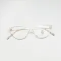Clear cat-eye glasses frame with metal temples anti blue light UV400 eyewear detail - Clear White