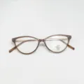 Cat eye blue light blocking glasses frame with metal temples stylish lightweight eyewear for daily wear - Champagne Tea