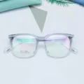 Clear TR90 optical glasses frame, retro large square clear grey frame for daily wear and decor. - Transparent Gray