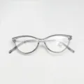 Stylish cat-eye anti-blue light glasses frame clear gradient grey optical eyewear new - Transparent Gray