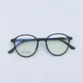 Details of the small round TR90 optical glasses frame, lightweight and durable design. - Bright Black