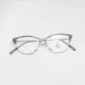 Cat-eye anti-blue light glasses with a stylish gradient grey frame for daily wear and screen protection. - Gradient Grey