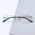 Lunettes de vue homme demi cerclage metal monture titane beta optique monture mode - Gris Fusil
