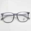 Large frame TR optical glasses frame for women and men, retro clear anti blue light eyewear. - Transparent Gray