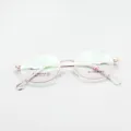 Classic oval metal eyeglasses frame for women, rose gold optical frame, lightweight. - Rose Gold