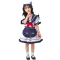 Ensemble de costume de cosplay d'uniforme de marin anime japonais pour enfants avec jupe et chapeau. - S / Robes / Marine Blanc Patchwork (Enfants Manches Courtes)