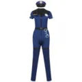 Costume de police pour femme ensemble uniforme cosplay avec chapeau ceinture et menottes - S / Ensemble Combinaison (Sans Bâton) / Bleu foncé