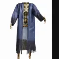Halloween cosplay squelette long manteau bleu costume veste effrayante tenue de fête - Taille unique / Robes / Imprimé Denim Squelette