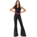 Femme annee 80 vintage disco combinaison evasee sequins soiree festival costume - M / Haut et Bas / 4126 Style Femmes