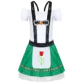 Λεπτομέρεια παραδοσιακού φορέματος Oktoberfest με κέντημα τουλίπας και ωραίο κορσάζ. - Ένα μέγεθος / Dresses / Τυπωμένο